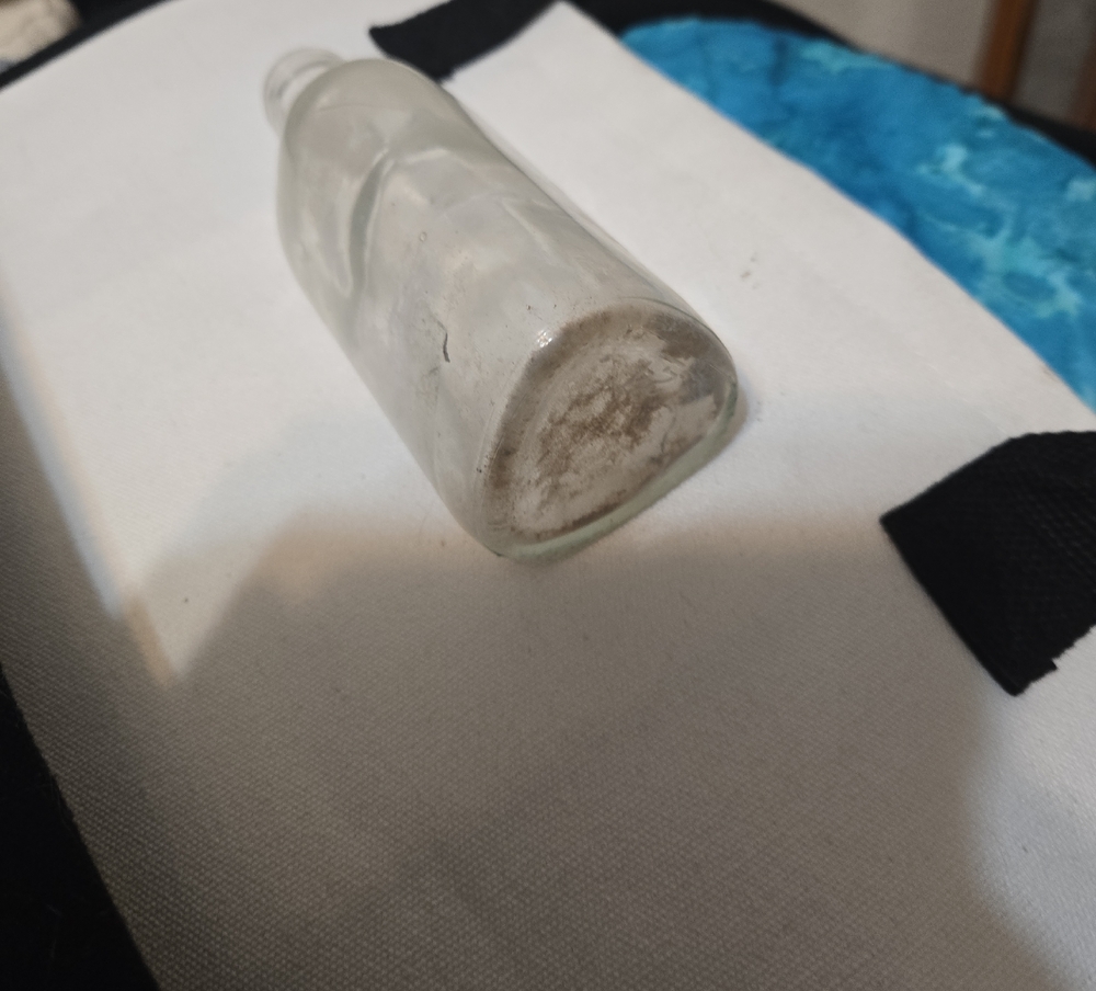 Vtg Triangular Clear Glass Milk Bottle Vintage